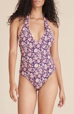Veronica Beard Salis One Piece Swimsuit Small S Ultramarine Multi Floral NWT